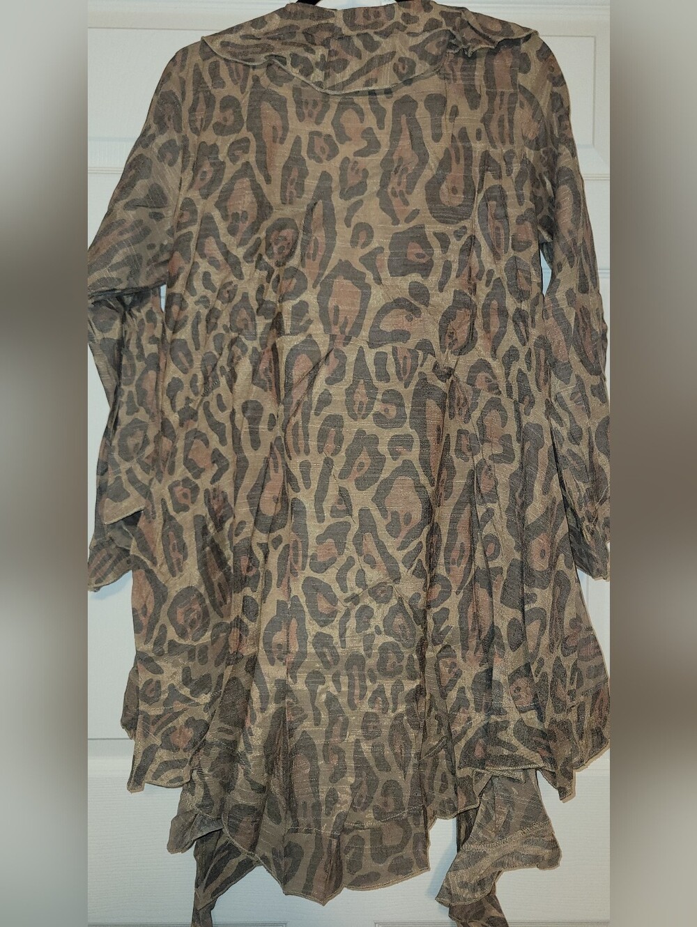 Origami Leopard Print Duster Cardigan - Picture 2 of 6